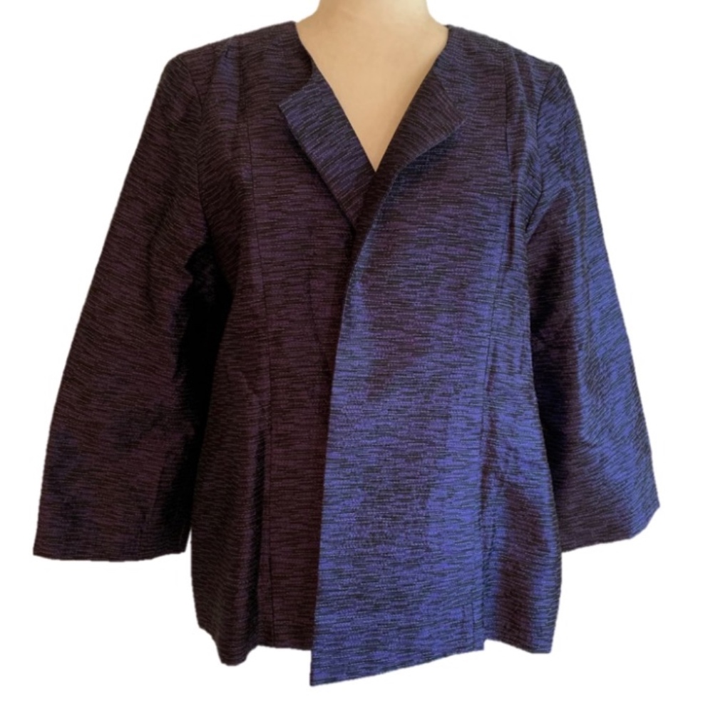 Eileen Fisher Multi-Tonal Threaded Silk Jacket